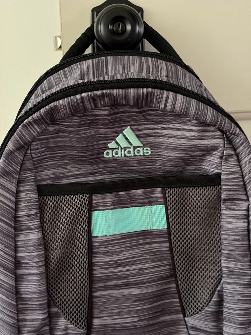 adidas Striker II Backpack - Gray Space Dye & Mint Green Accent